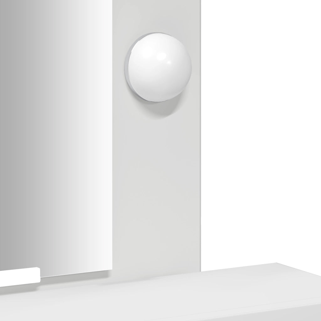 Toeletta vitaXL con luci LED Bianco 50x41x140 cm