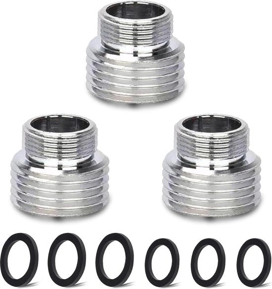 Kit di Adattatore per Aria di Acqua per 3 pezzi - Adattatore per Rubinetto da M20mm a M16mm per Aria di Acqua per cucina - Adattatore per Rubinetto per collegare tubo da giardino e filtro d'acqua - Tubo standard via Divertitore