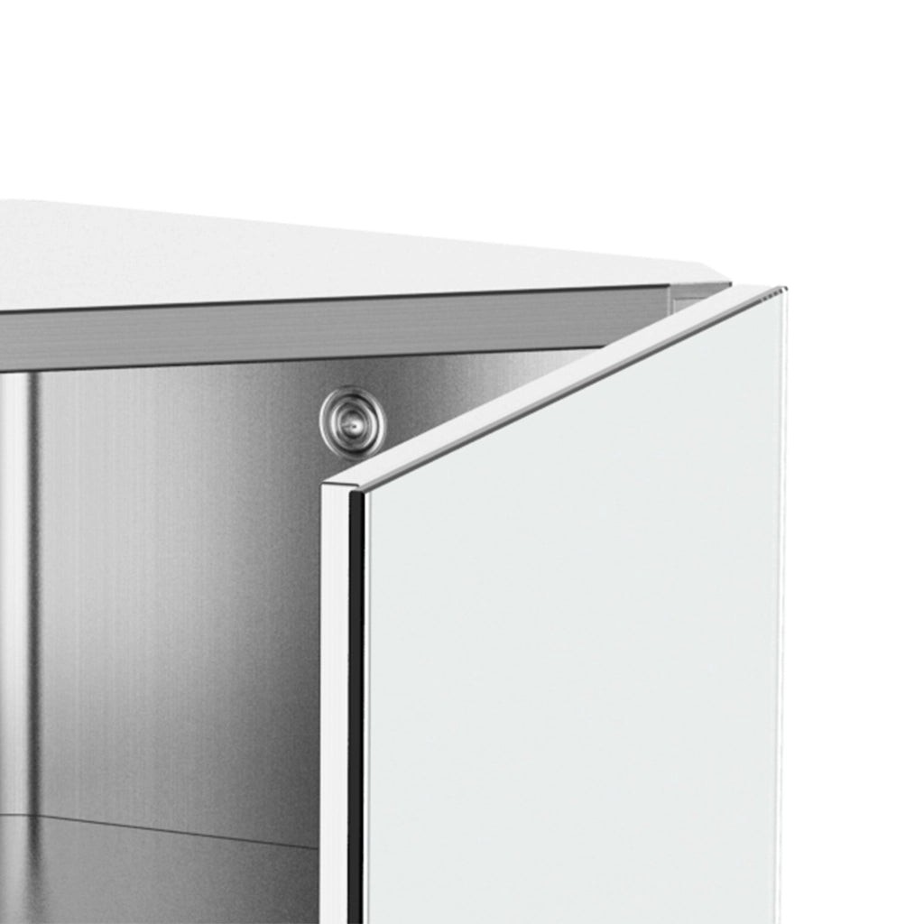 Pensile da Bagno Angolare 1 Anta Specchio 60x30x18,4 cm  Corn Bianco