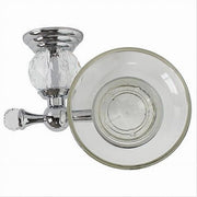 Trade Shop - Porta Sapone Saponetta Con Piattino Vetro Montaggio A Parete Bagno Crystal 52823 -
