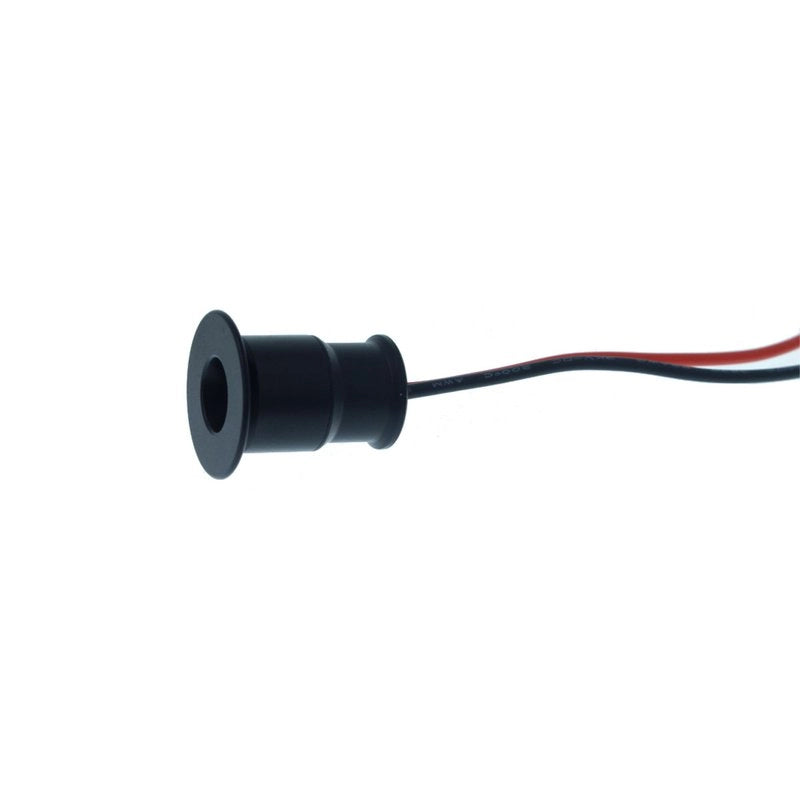 4 PZ Mini Faretto LED da Incasso 1W DC 12V Freddo 6000K Carcassa Nera Angolo 120° Foro 15mm 20x25mm
