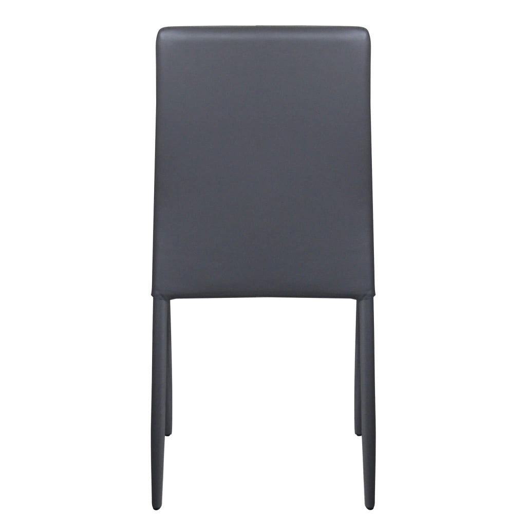Sedia da Pranzo Moderna in Ecopelle Acciaio cm 41x43x90 - RACHEL