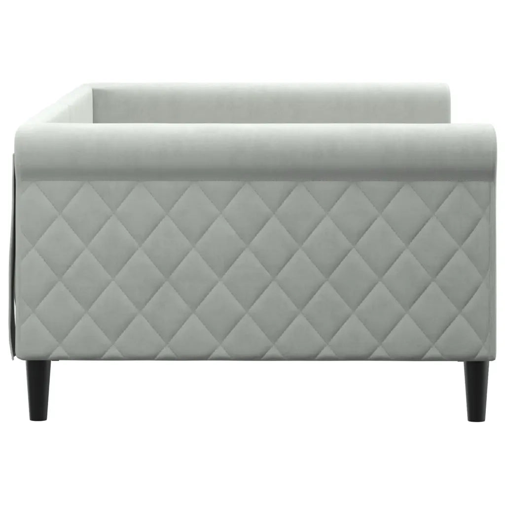 Letto da Giorno Grigio Chiaro 100x200 cm in Velluto