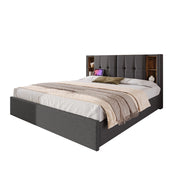 Letto con Cassetti 160x200 cm; Letto Matrimoniale - Ricarica Wireless; USB e Tipo C