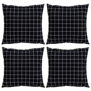 Cuscini Scatter a scacchi 4 pz | Cuscini per sedie Quadro Nero 40 x 40 cm