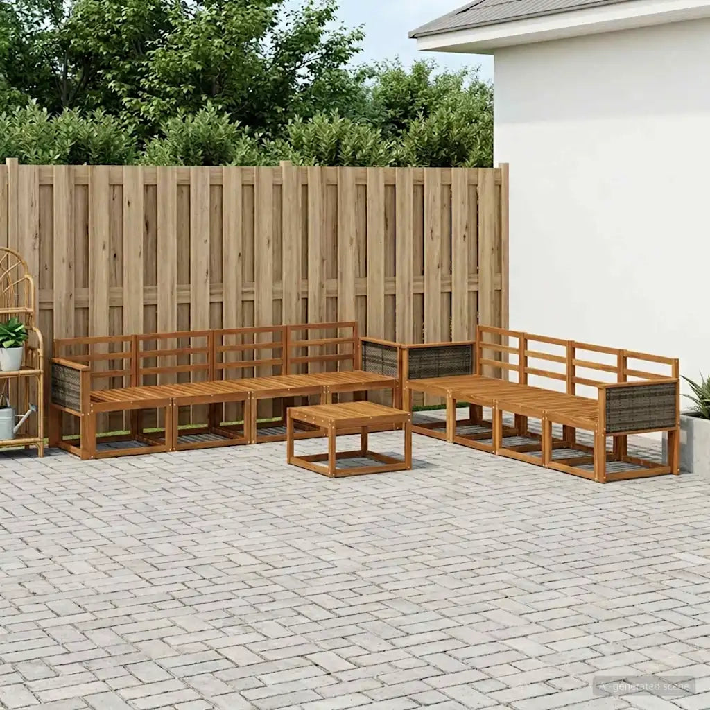 Set di divani da esterno 7 pcs Naturale