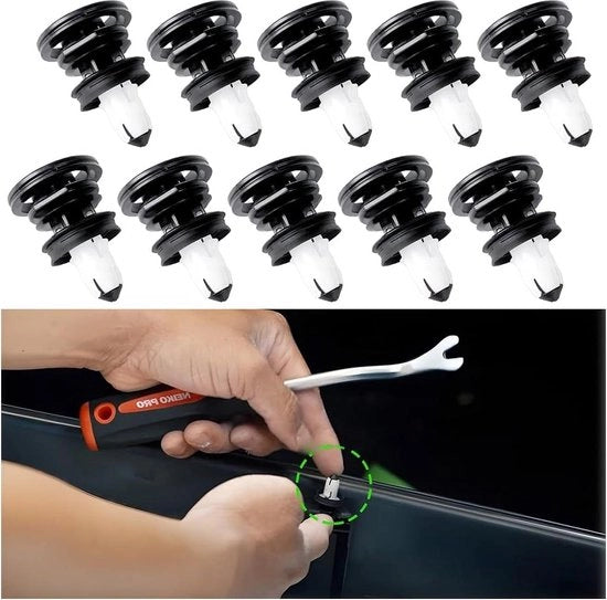 Set di 10 clip di fissaggio per pannelli porte - Clip di fissaggio in plastica - Clip per porte di autovetture portatili - Pannelli porte di autovetture intercambiabili .