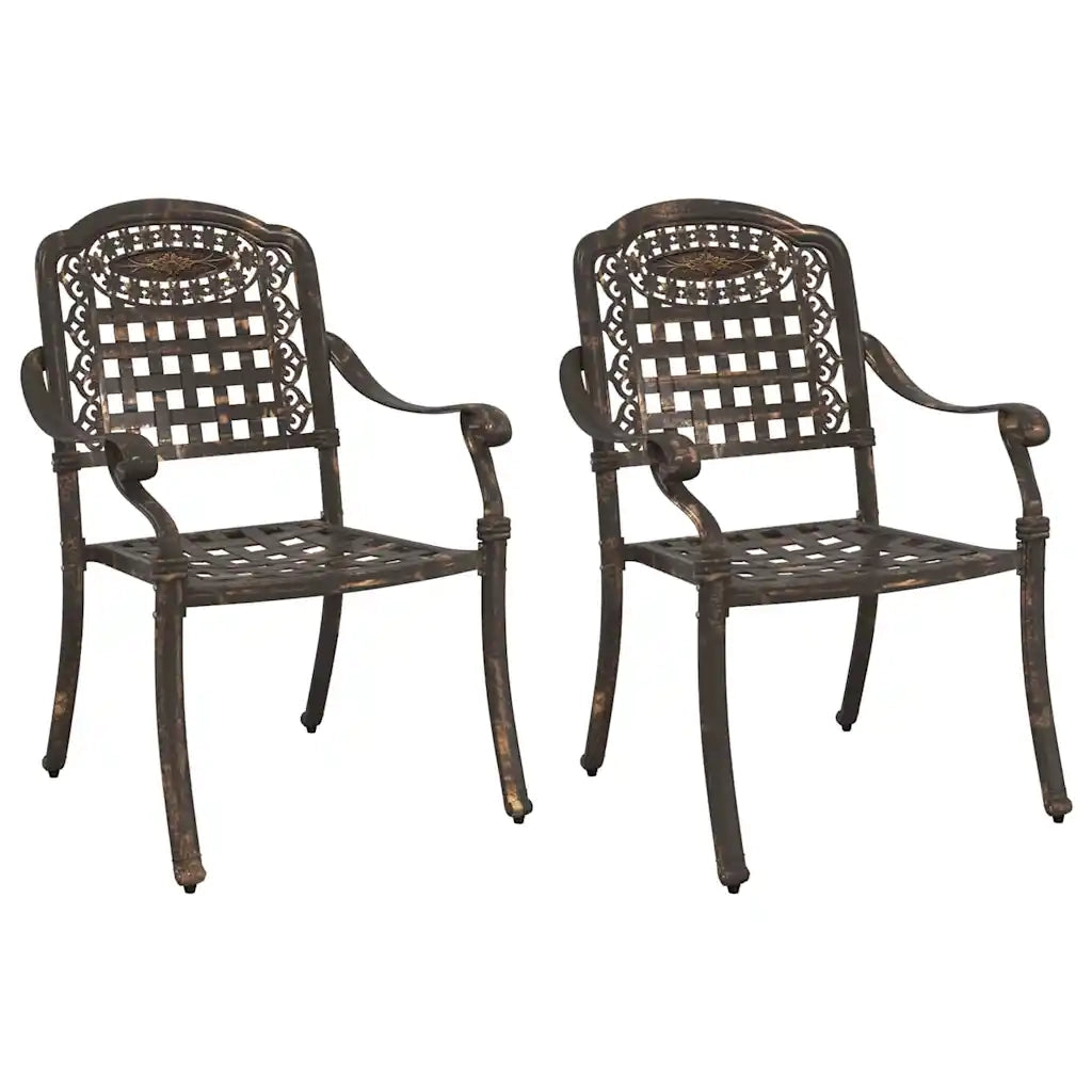 Sedia da Giardino 2 pcs Bronzo 55 x 56,5 x 91cm Alluminio 42002370