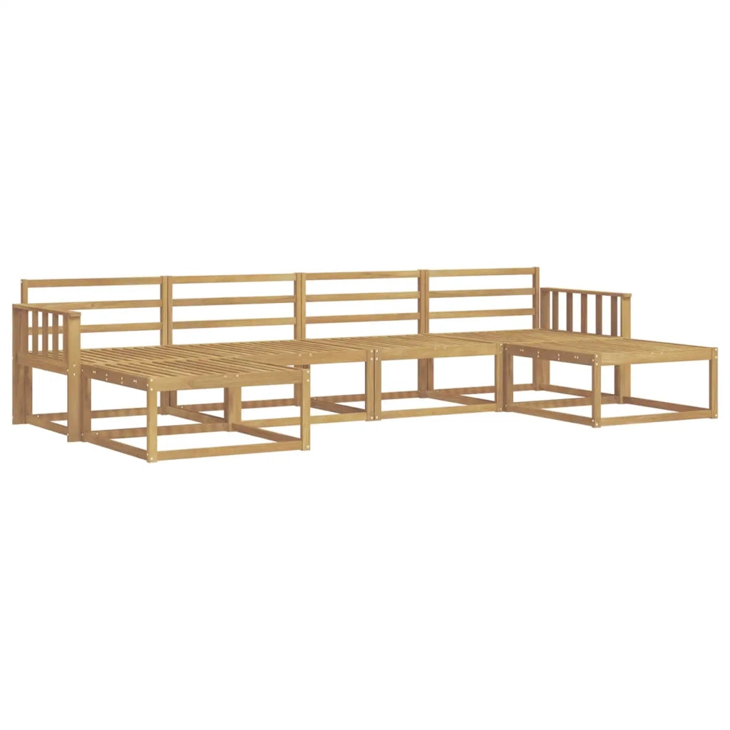 Set di divani da esterno 6 pcs Bianco Legno di Acacia Massello