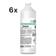 Gelclor 6 Pezzi x 1L, Detergente Igienizzante al Cloro Superfici Bagno HACCP | Liber