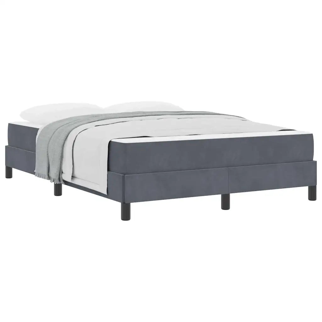 vidaXL Letto box spring con materasso Grigio scuro 140 x 200 cm