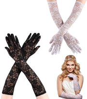 Accessori da sposa 2 pezzi - Maniche lunghe - Accessori vintage - Maniche da sposa - Adatte per matrimoni - Circa 40 cm di lunghezza