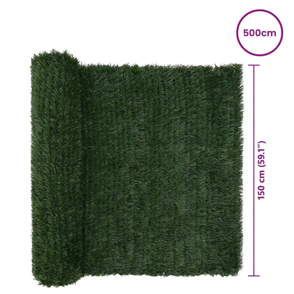 Recinzione Artificiale Verde Scuro 1,5 x 5 m PVC e Acciaio 42042370