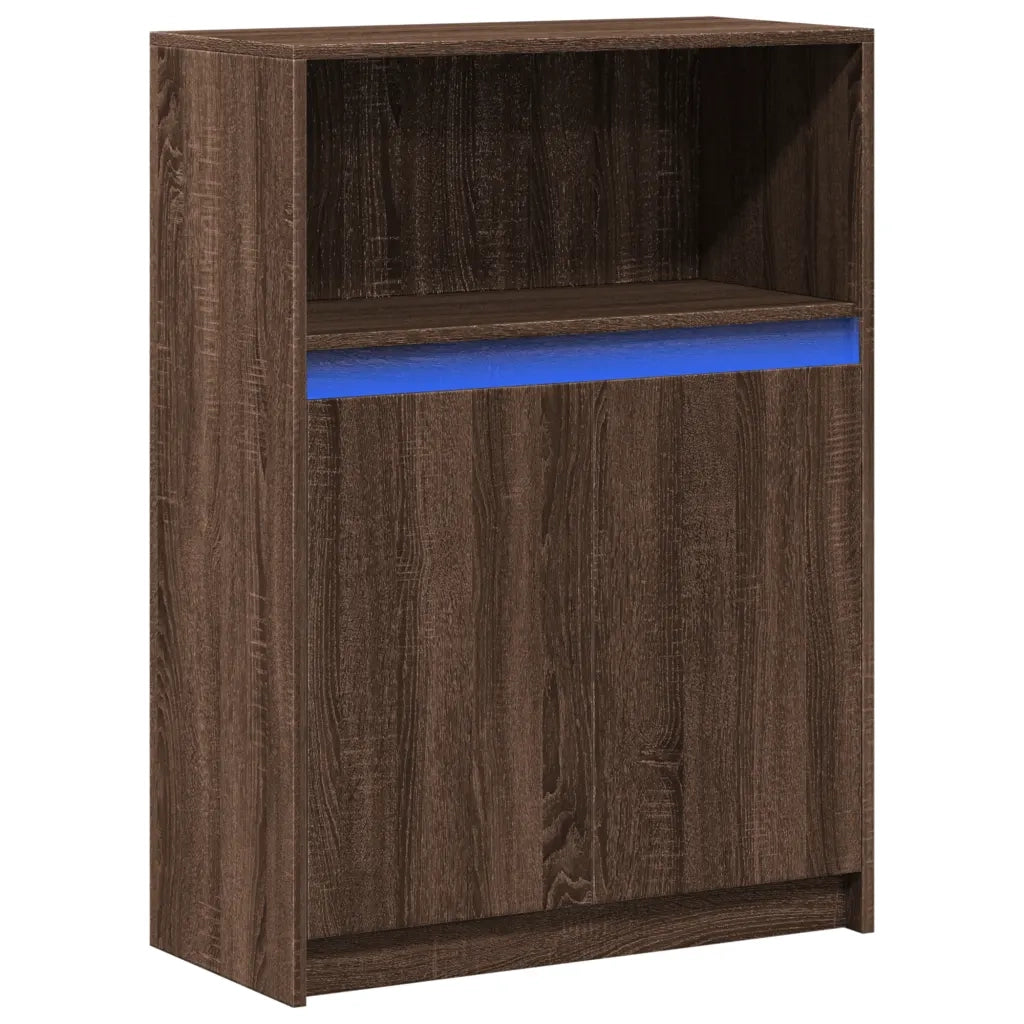 Credenza con LED Rovere Marrone 72x34x100 cm Legno Multistrato