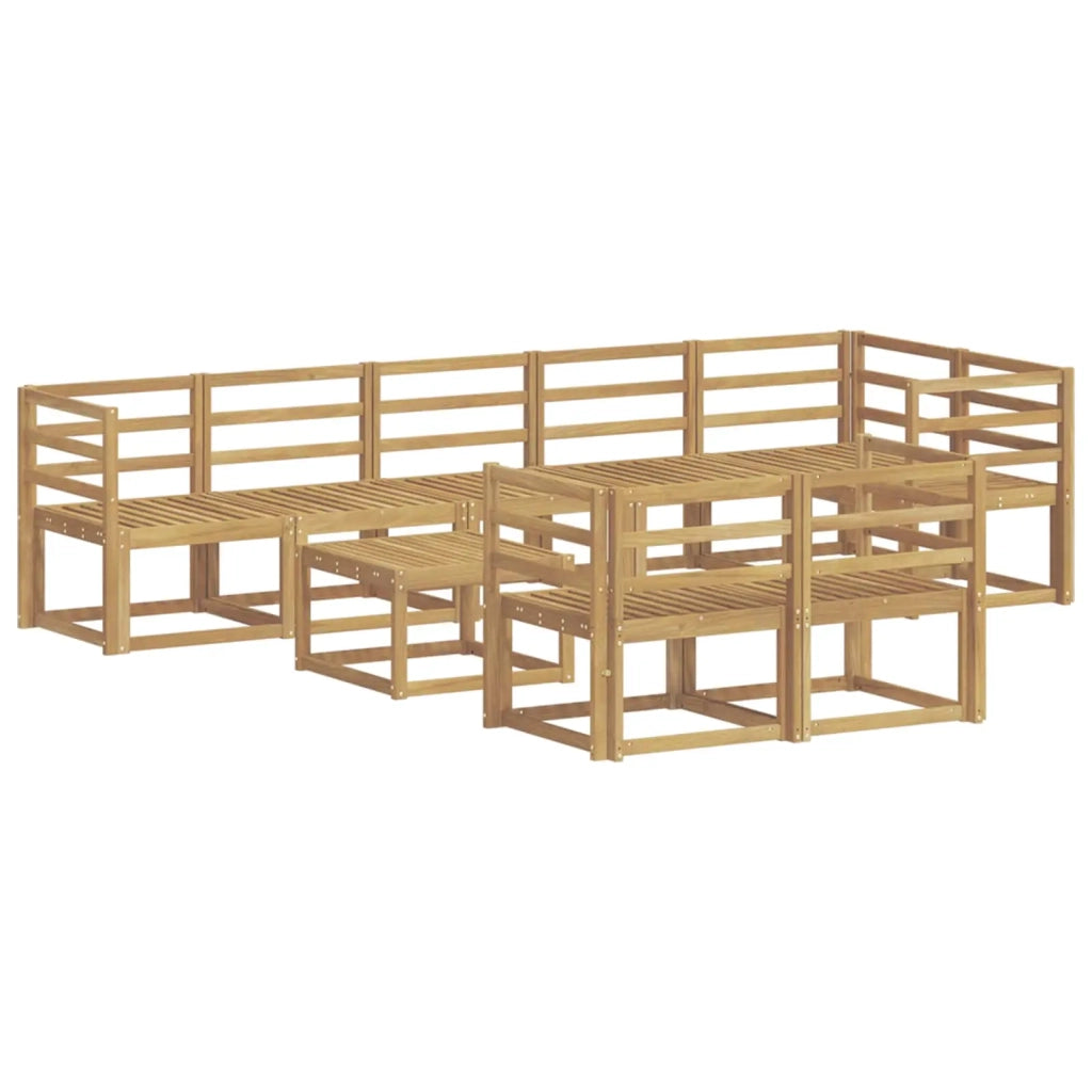 Set di divani da esterno 9 pcs Bianco Legno di Acacia Massello 3387823