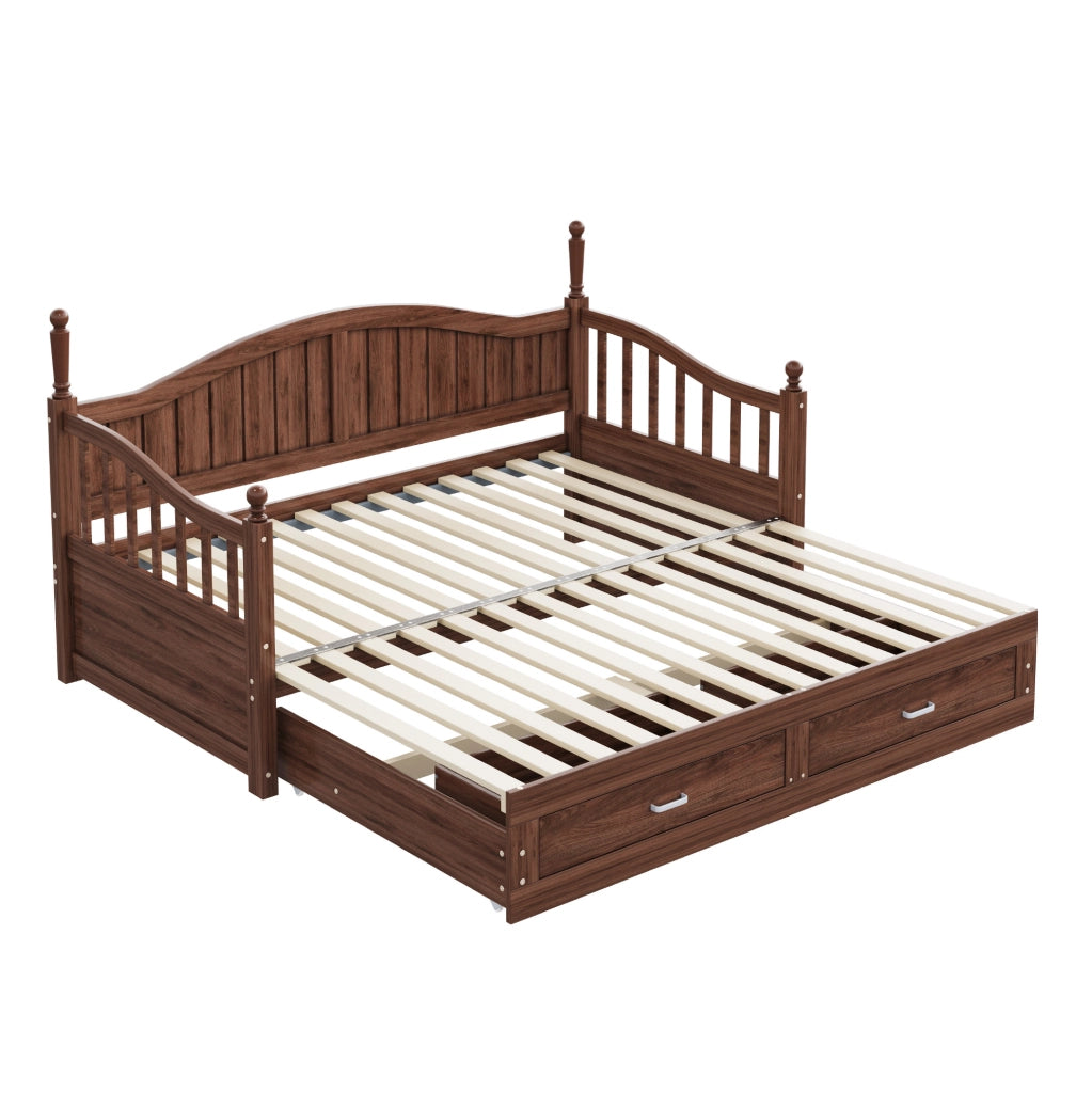 Divano letto estraibile 90/180 x 190 cm in legno noce