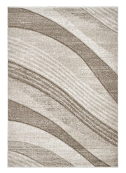 Tappeto FUNNY 87101 beige cm.240x340 pelo morbido motivo a onde moderno
