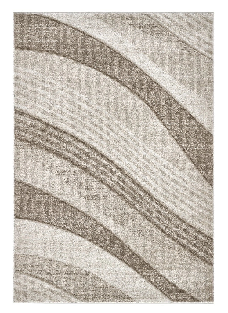 Tappeto FUNNY 87101 beige cm.240x340 pelo morbido motivo a onde moderno