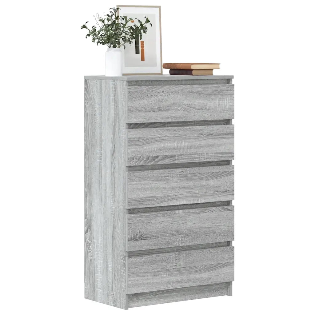 Cassettiera Grigio Sonoma 60x36x103 cm in Legno Multistrato