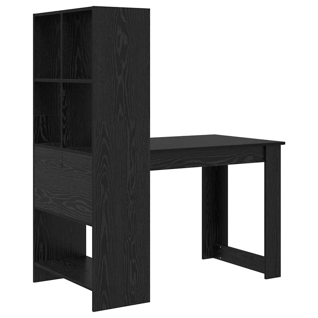 vidaXL Scrivania Rovere nero 122 x 67 x 145 cm Legno multistrato