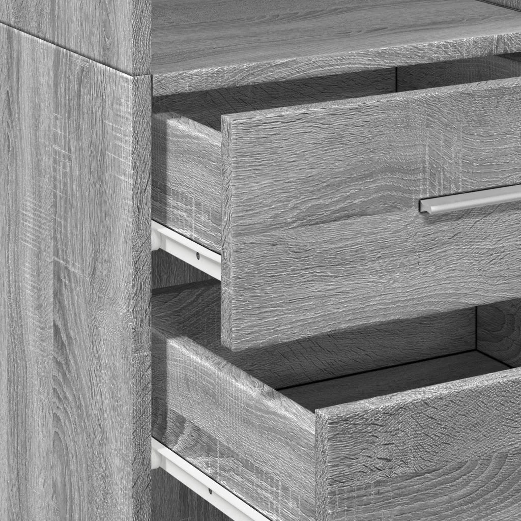 Credenza | Madia | Buffet da pranzo | Armadio da pranzo Grigio Sonoma 40x42,5x185 cm in Legno Multistrato