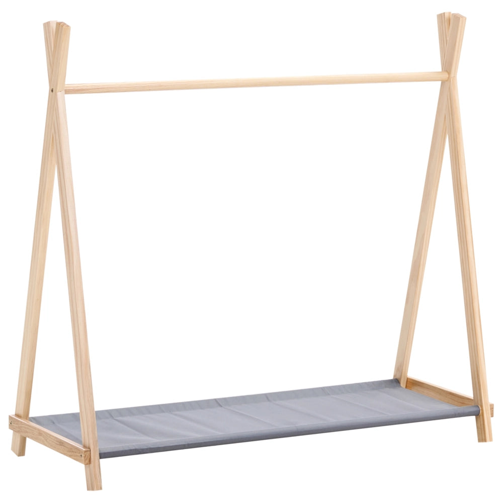 Appendiabiti per bambini in legno di pino e poliestere per cameretta bambini marrone chiaro