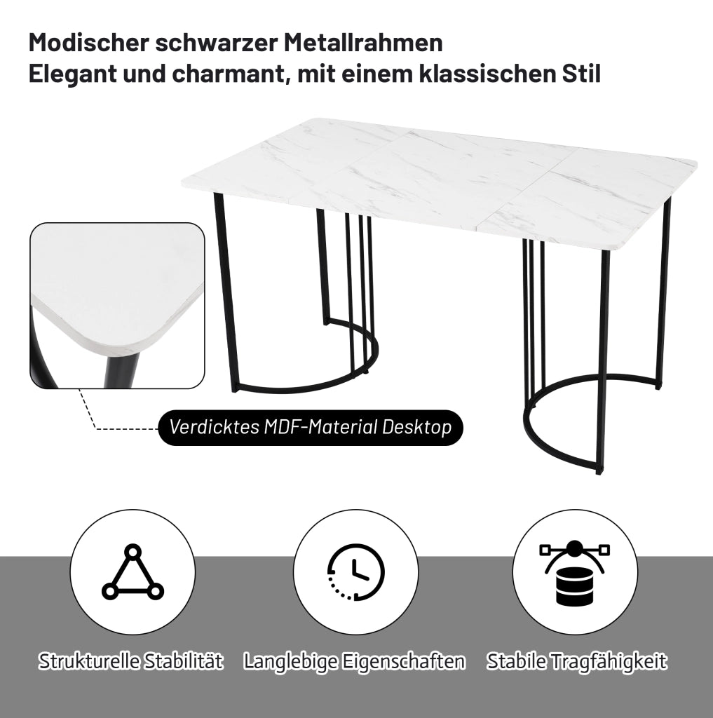 Set da pranzo 5 pezzi con tavolo 140x80 cm e 4 sedie in velluto beige