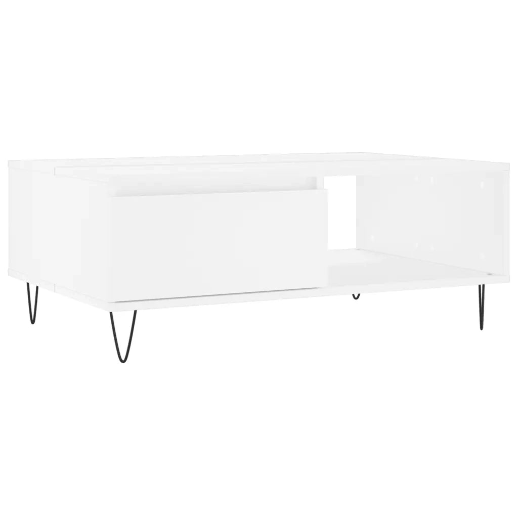Tavolino da Salotto Bianco 90x60x35 cm in Legno Multistrato 827060