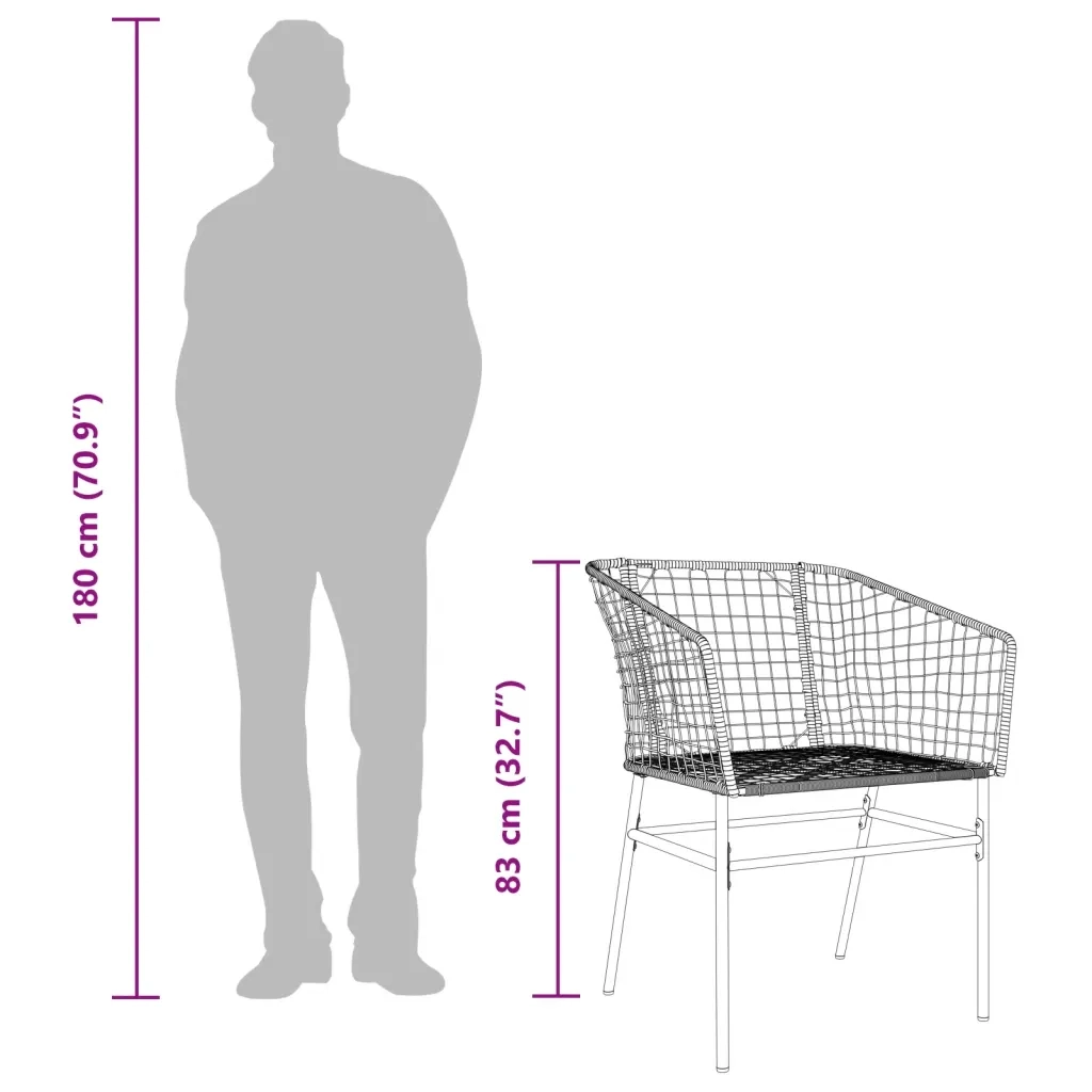 Sedie da Giardino 2 pz | Sedie da Esterno Marroni in Polyrattan