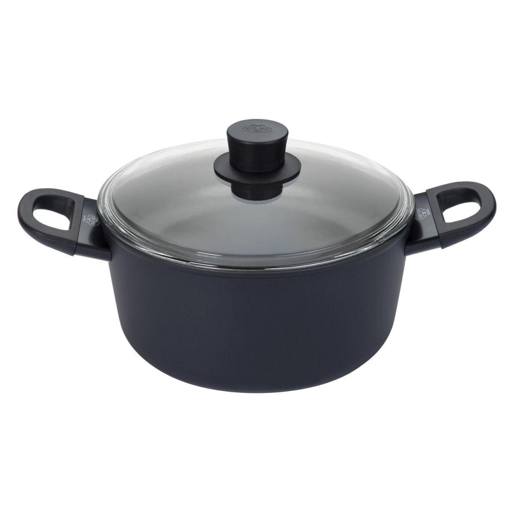 BALLARINI 75002-920-0 Avola Casseruola con Coperchio in Vetro Diametro 20 cm Rivestimento Antiaderente 4 Strati KERAVIS Extreme Adatta a Tutti i Piani Cottura incluso Induzione colore Nero