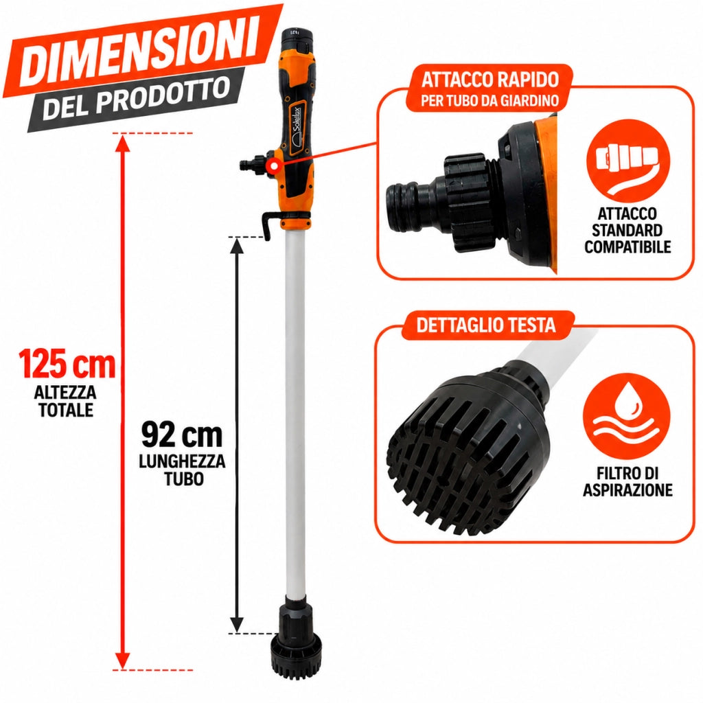 Pompa a Immersione con Batteria Ricaricabile 12V – 2,0Ah