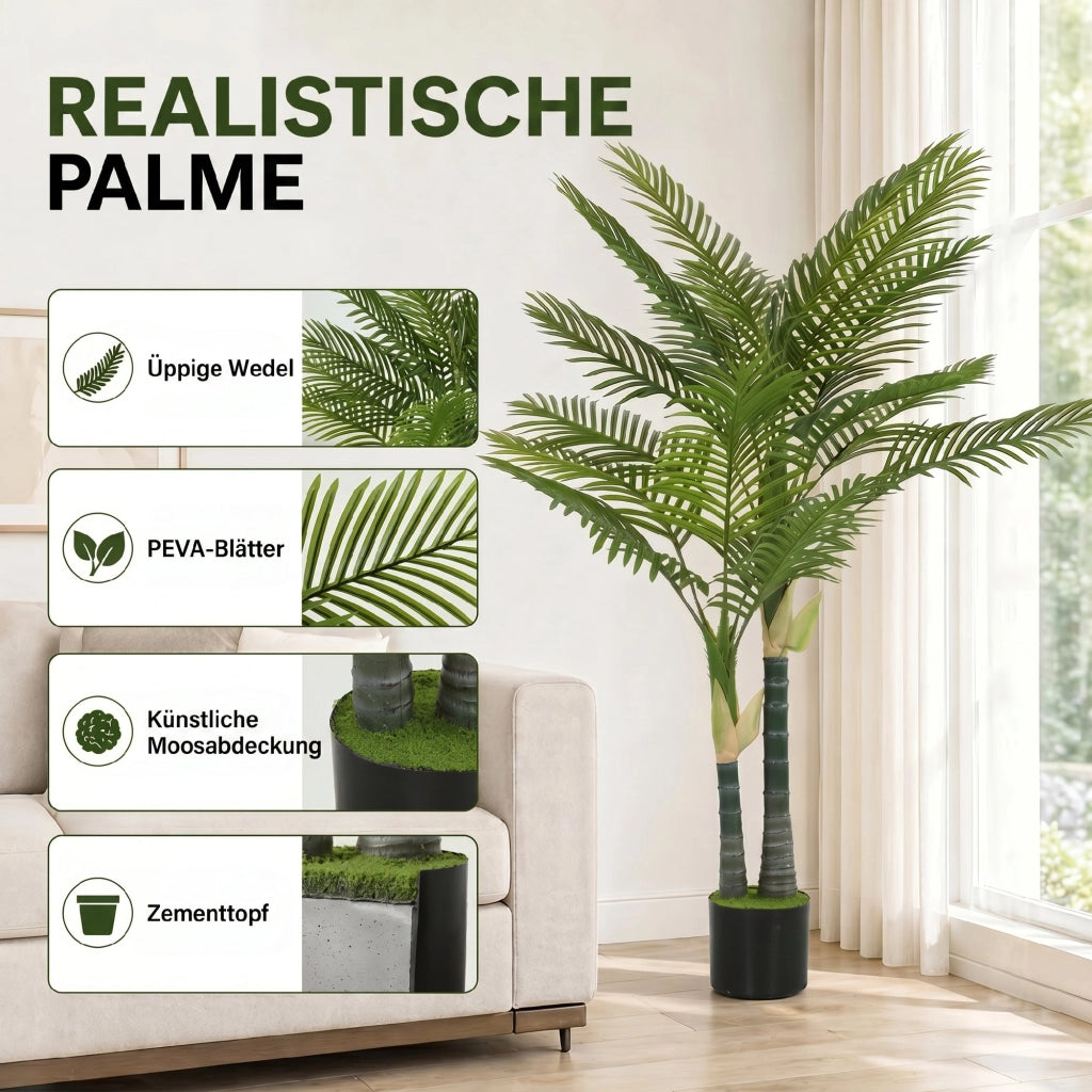 Palma artificiale decorativa in vaso ¨C zephmum ¨C 150cm verde