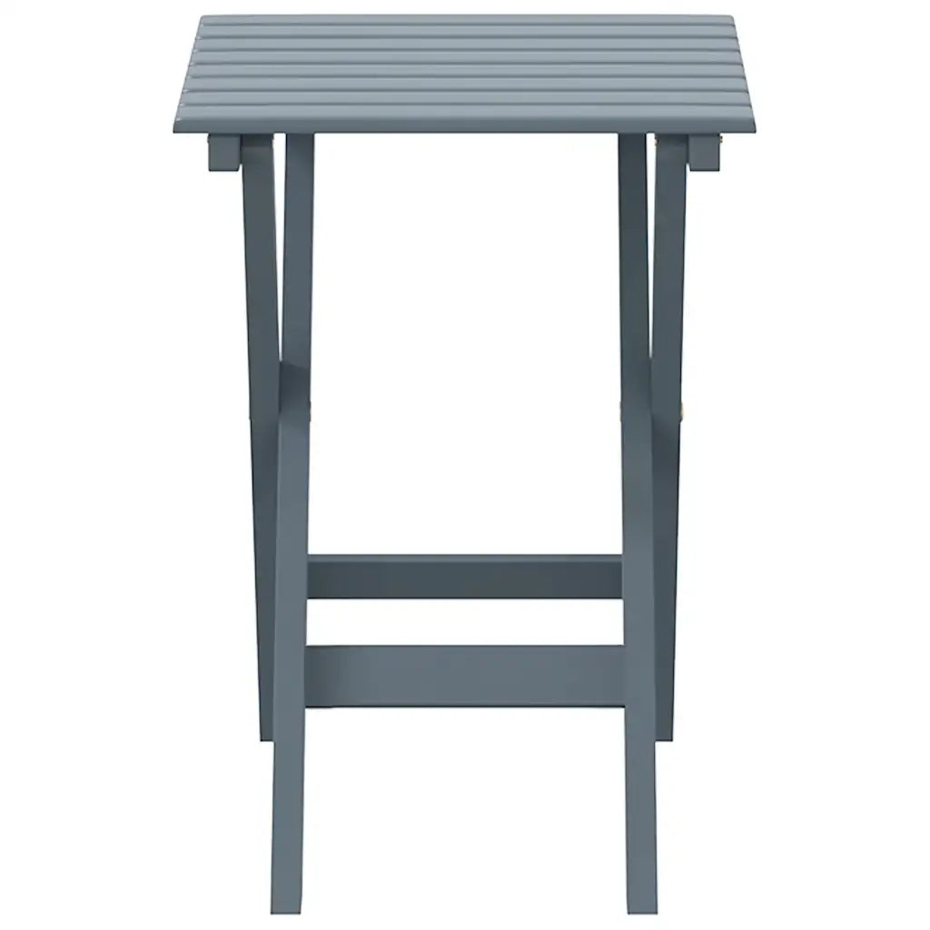 Tavolino Laterale Pieghevole Grigio in Legno Massello di Pioppo 4008874