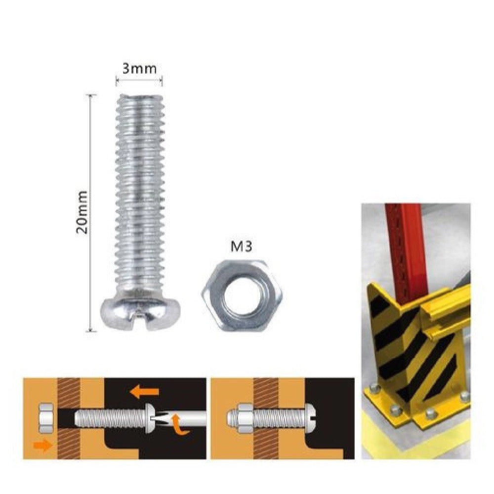 Trade Shop - Set 29 Pz Viti Vite Testa A Croce Tonda 3x20mm Con Dadi Dado Esagonale M3 90954 -