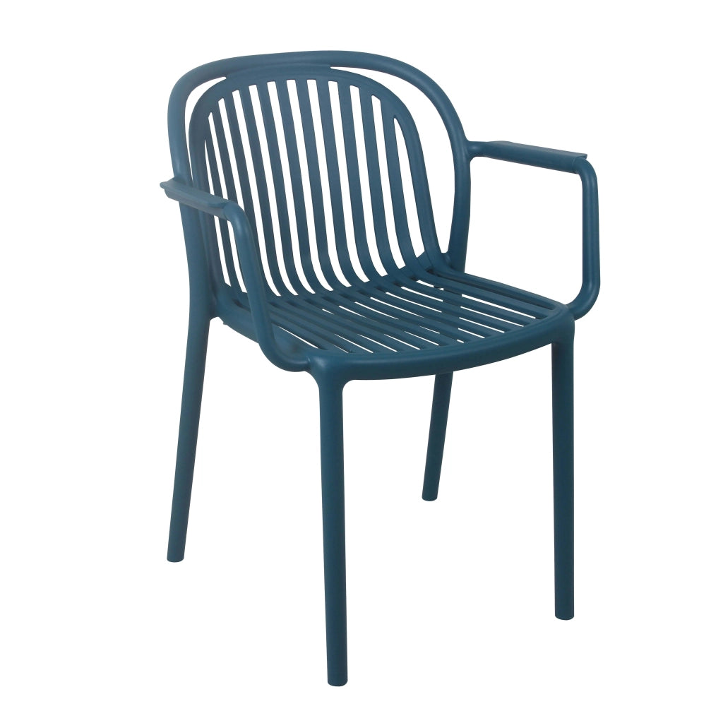 Oviala - Set di 4 poltrone in plastica blu anatra