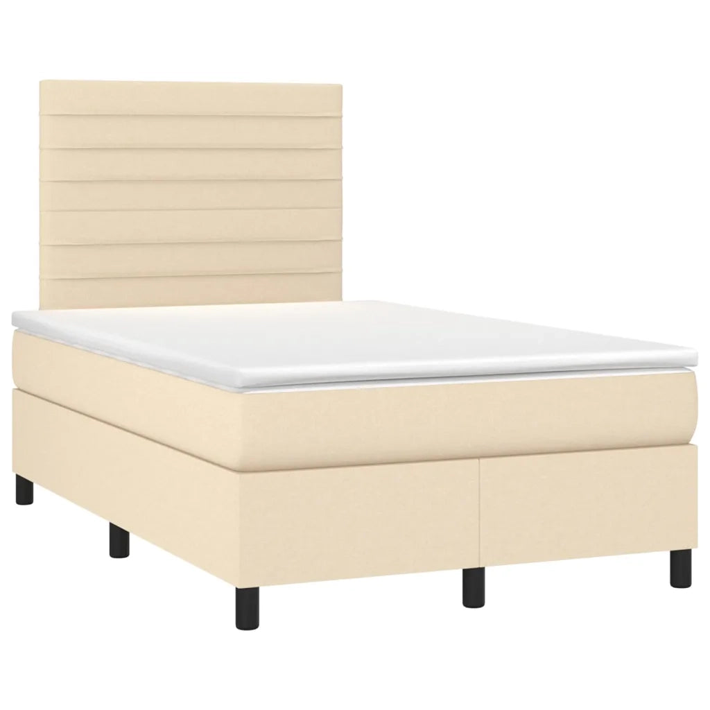 Giroletto a Molle con Materasso Crema 120x200 cm in Tessuto cod mxl 61245