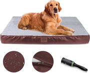 Letto per cani, letto per animali domestici con copertura rimovibile lavabile, grande letto per cani, schiuma ad alta densità, letto per cani ortopedico, letto per gatti, auto riscaldante e respirante, invia 1 rotolo di piuma, 90 x 67 cm