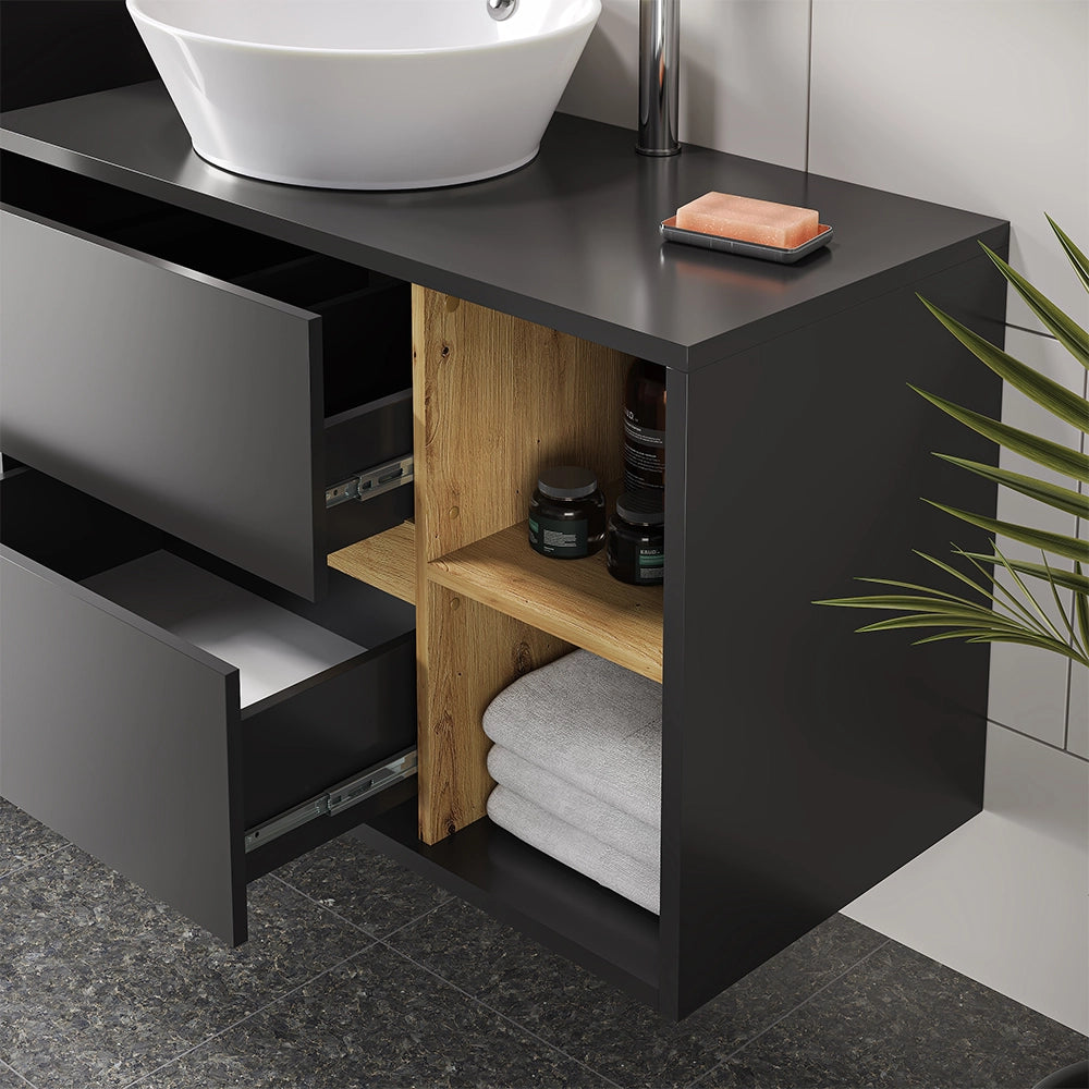 Vicco Set di mobili da bagno Antracite 4 parti