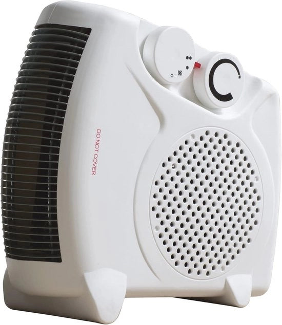 Ventilatore elettrico portatile con impostazioni di temperatura regolabili - 2000W Bianco