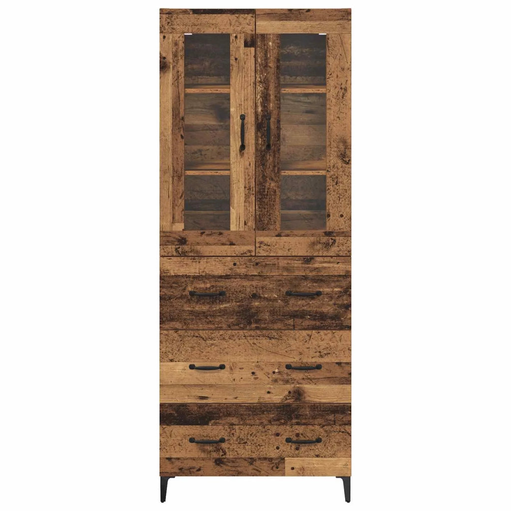 Credenza | Madia | Buffet da pranzo | Armadio da pranzo Legno vecchio 69,5 x 34 x 180 cm Legno multistrato