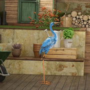 Decorazione esterna per giardino in metallo 96 cm, scultura di un cigno con uccelli, decorazione per esterni, fontana blu, decorazione per casa, regalo per donna o uomo, decorazione per mamma, decorazione per soggiorno e balcone.
