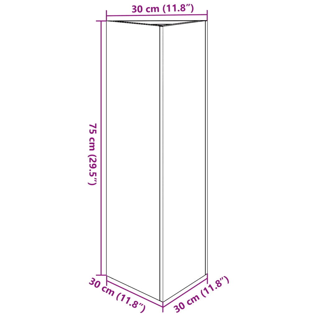 Fioriera da Giardino Nera Triangolare 30x26x75 cm in Acciaio 851143