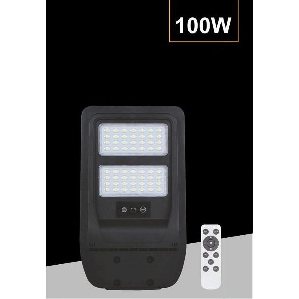 Trade Shop - Lampione Faretto Solare 100w Con Sensore Crepuscolare Luce Naturale 4000k Tr-100w -