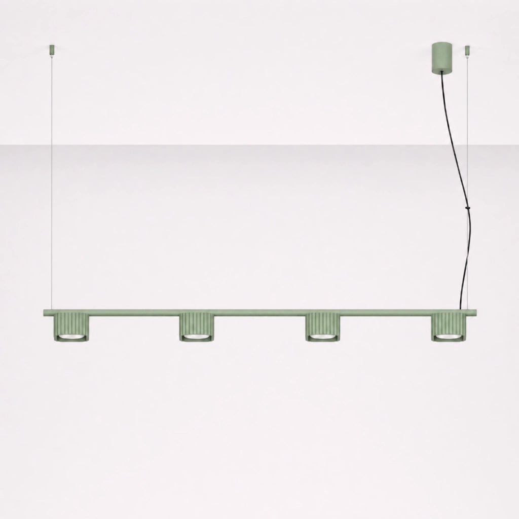 Lampadario RIFF 4 verde salvia Gx53