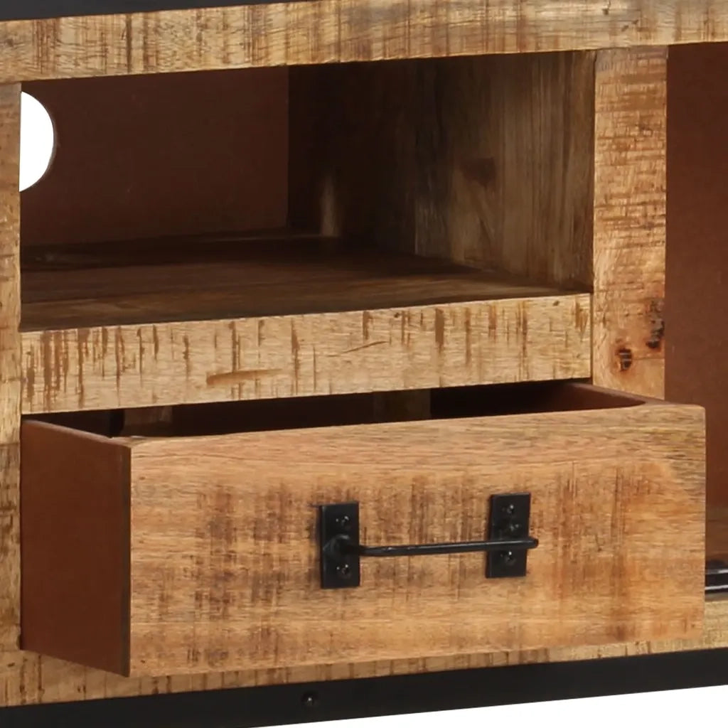 Mobile Porta TV-Credenza per TV 110x31x46 cm in Legno di Mango Grezzo