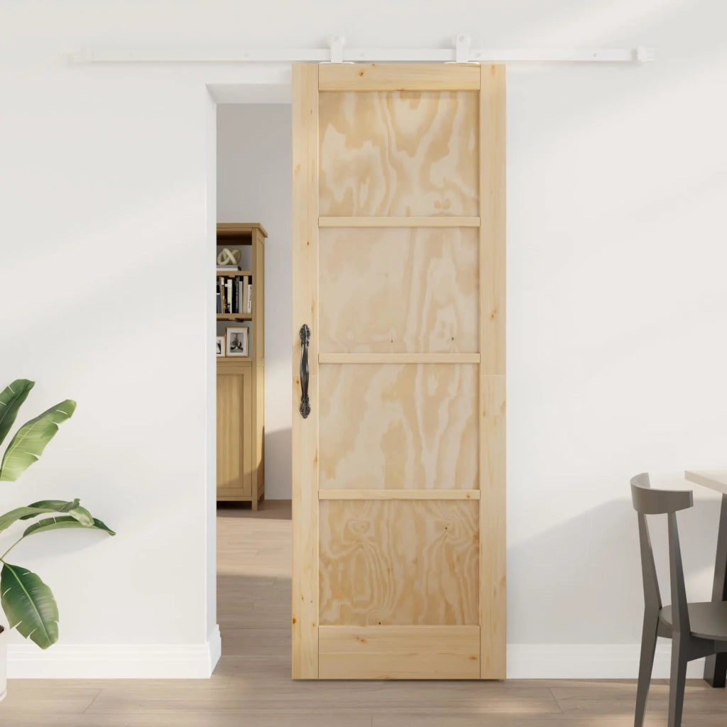 Porta scorrevole Naturale e Bianco 73,5 x 211 cm
