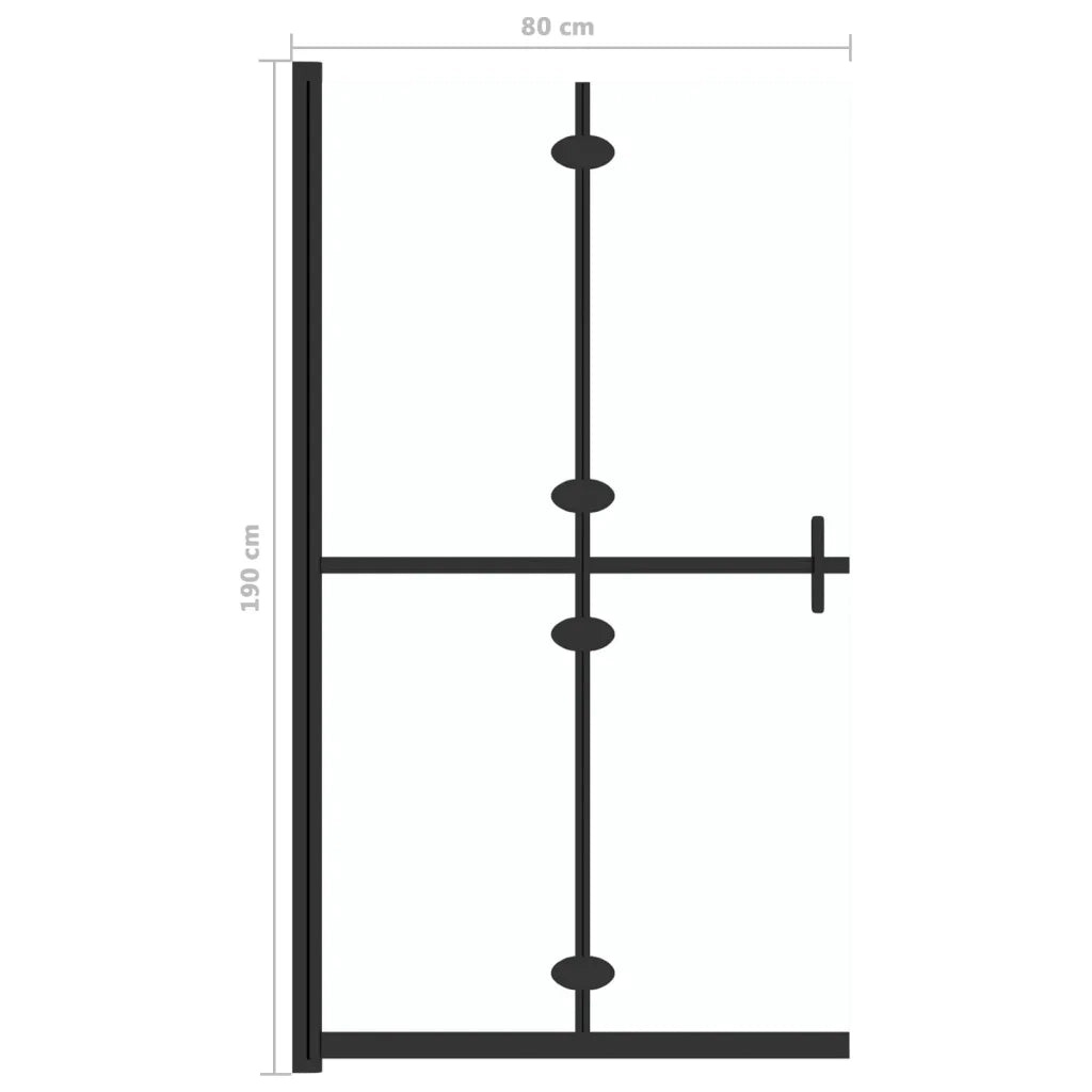 Parete per Doccia Walk-in Pieghevole in Vetro ESG 80x190 cm 151181
