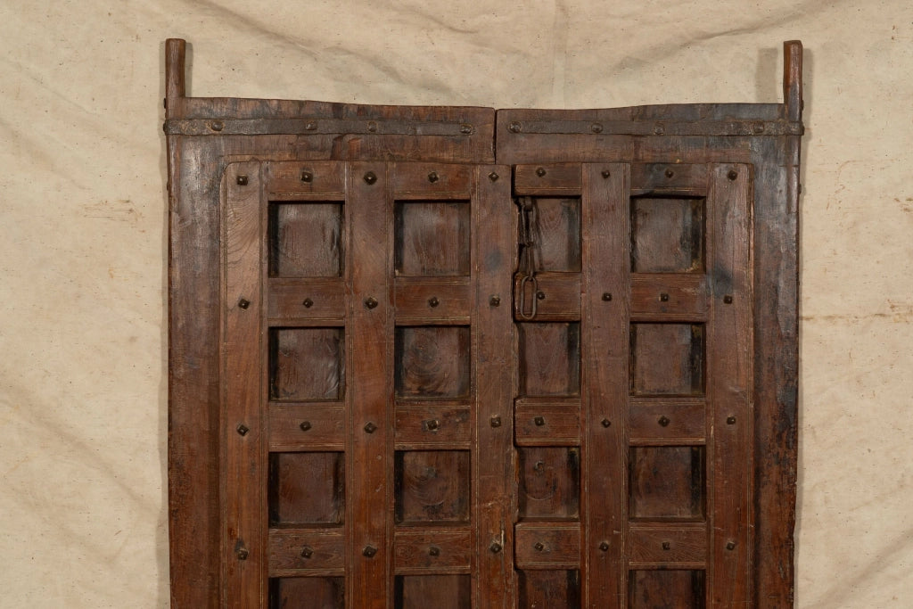 Biscottini Porta portone in legno massello e ferro da interno o da esterno vecchia e antica medievale scorrevole