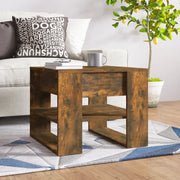 Tavolino da Salotto-Tavolino da soggiorno-Tavolo Rovere Fumo 55,5x55x45 cm Legno Multistrato