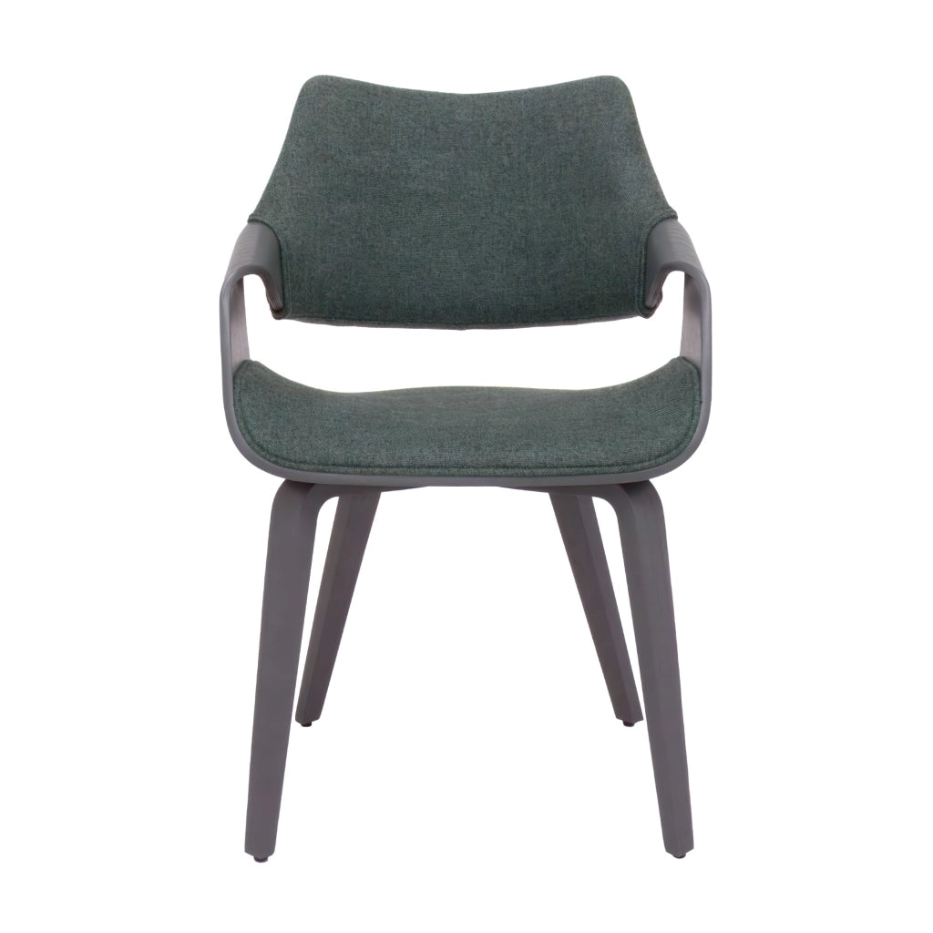 Austria - Poltroncina Sedia Imbottita 51x82x43 cm in legno Plywood e Tessuto Verde Salvia